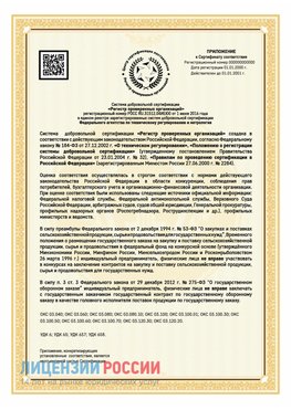 Приложение к сертификату для ИП Светлый Сертификат СТО 03.080.02033720.1-2020